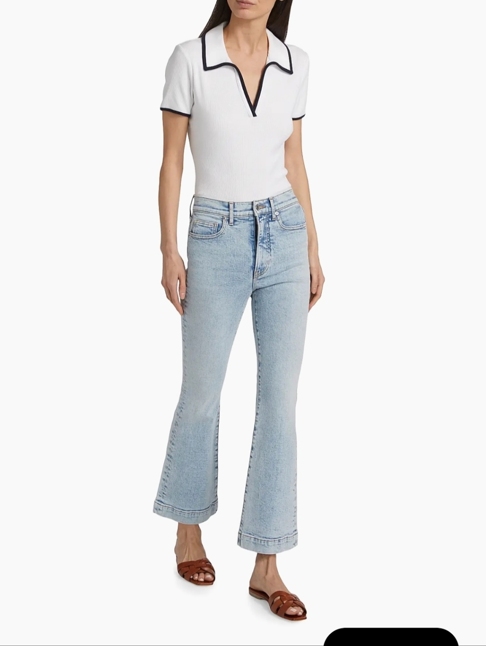 Veronica Beard High-Rise Ankle Flare Distressed With Imperfections Jeans Sz 32